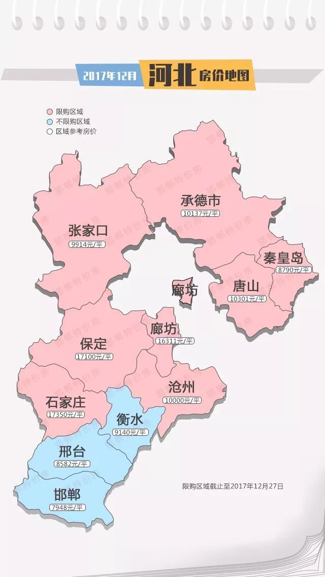 最新!12月河北11城房价地图曝光!石家庄的排名居然是。