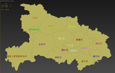 湖北省 地图板块 三维地图板块 省份模型